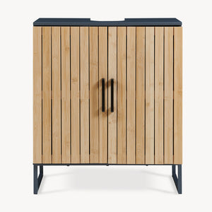 Dulap pentru chiuvetă Svanes 70x60x30 cm Gri închis/Natural [en.casa]