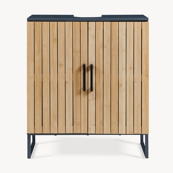 Dulap pentru chiuvetă Svanes 70x60x30 cm Gri închis/Natural [en.casa]