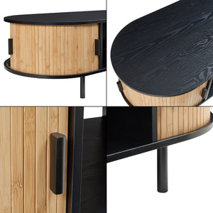 Masuta cafea cu 2 usi glisante si rafturi Tvedestrand 120x55x40 cm [en.casa]