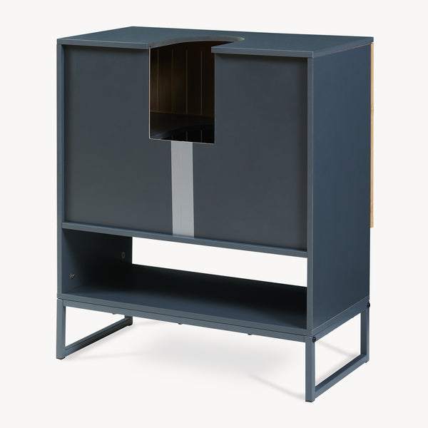 Dulap pentru chiuvetă Svanes 70x60x30 cm Gri închis/Natural [en.casa]