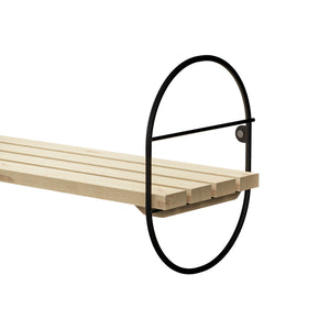 Raft perete Oulu metal lemn negru natur [en.casa]