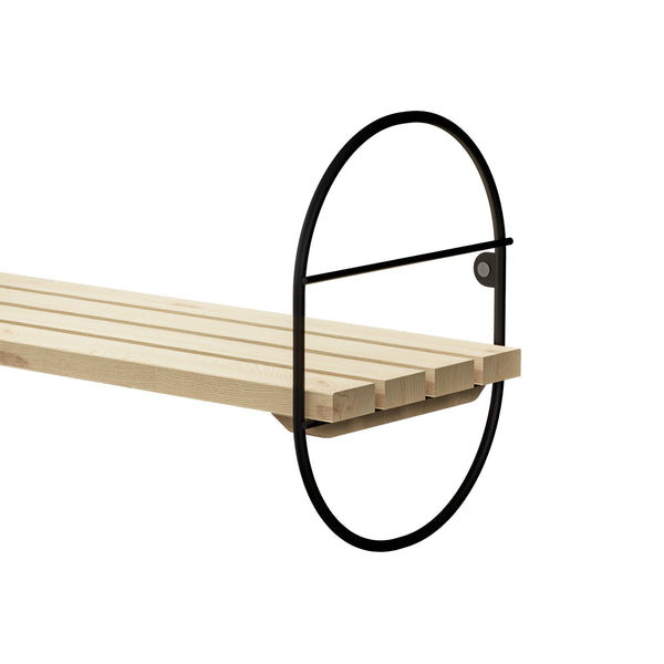 Raft perete Oulu metal lemn negru natur [en.casa]