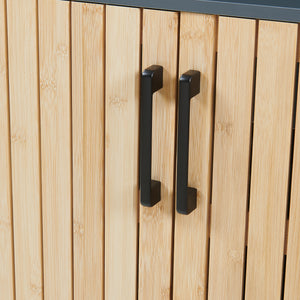 Dulap pentru chiuvetă Svanes 70x60x30 cm Gri închis/Natural [en.casa]