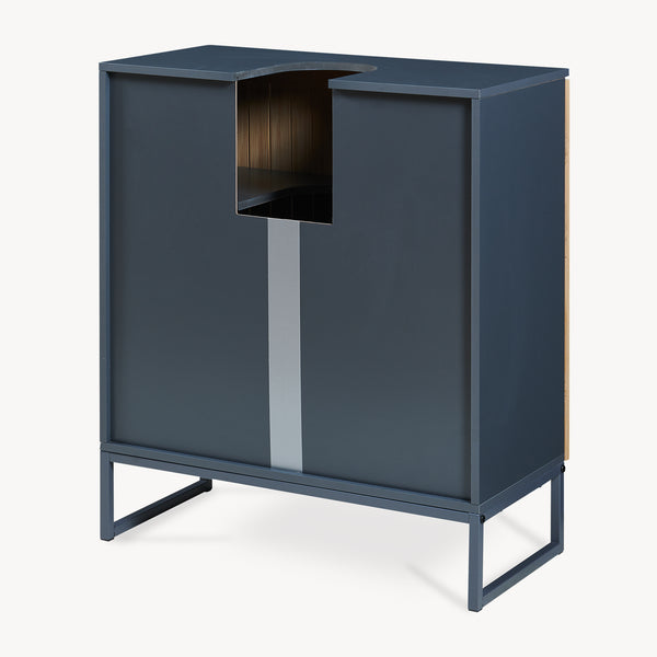 Dulap pentru chiuvetă Svanes 70x60x30 cm Gri închis/Natural [en.casa]