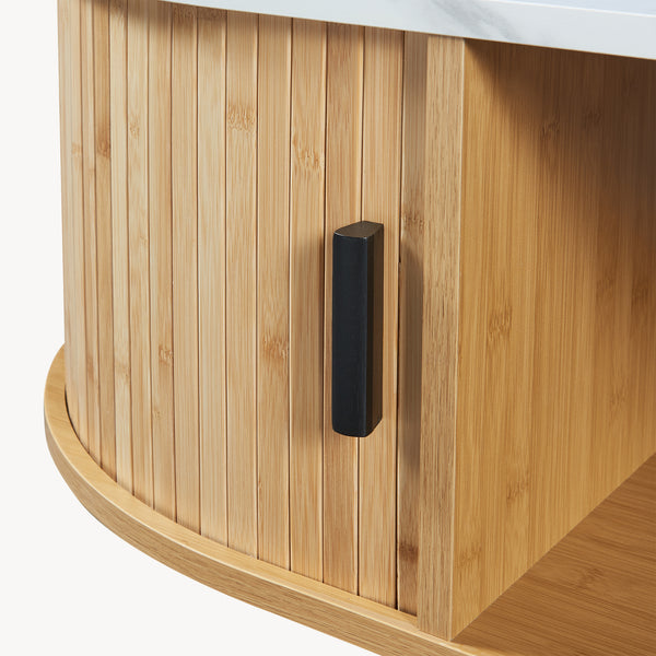Masuta cafea cu 2 usi glisante si rafturi Tvedestrand 120x55x40 cm [en.casa]