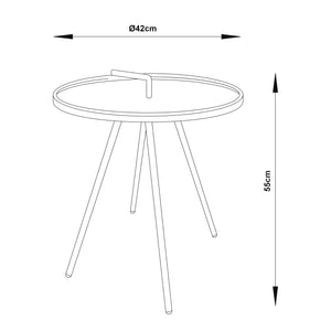 Masuta gradina rotunda Fosen 55x42cm otel [en.casa]