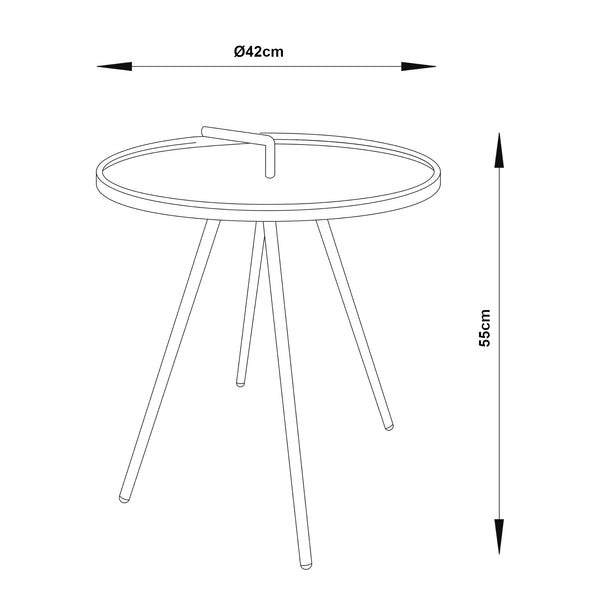 Masuta gradina rotunda Fosen 55x42cm otel [en.casa]