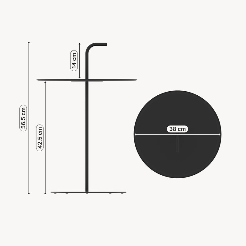 Schiță cotată Masuta Calimera 56,5x38 cm otel [casa.pro]