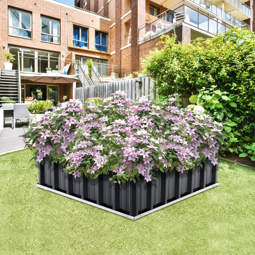 Jardiniera gradina Zevenaar otel galvanizat masuri diferite [en.casa]