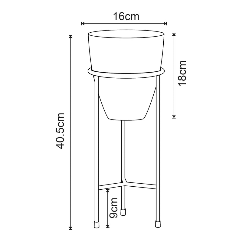 Schiță cotată Suport plante Asten, 40,5 cm metal [en.casa]