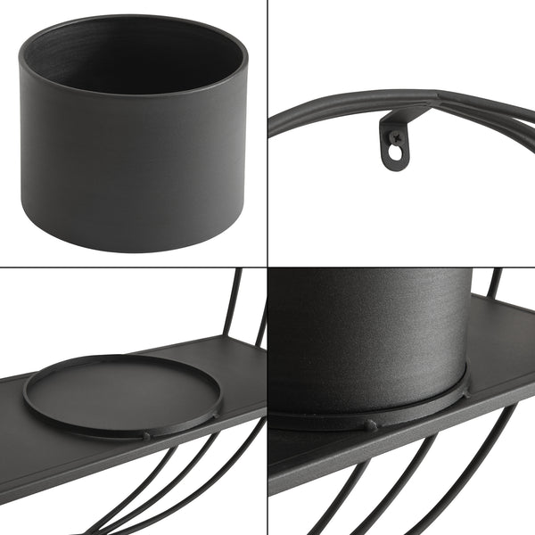 Raft de perete Vestby metal negru masuri diferite [en.casa]