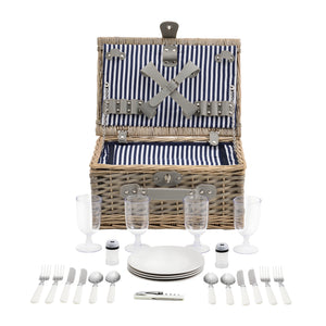 Coș de picnic cu set de tacâmuri pentru 2/4 persoane în diferite culori casa.pro