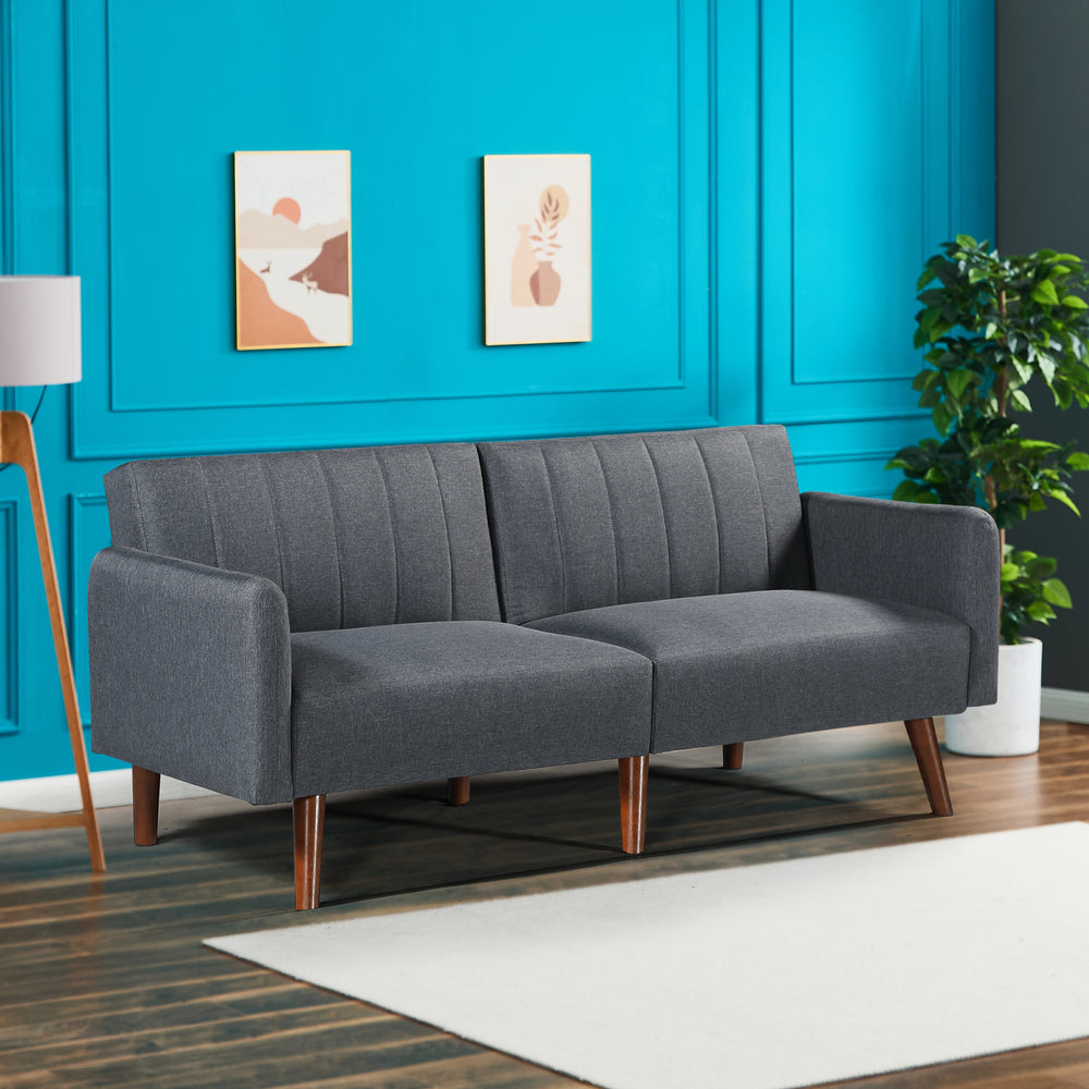 Schlafsofa Malå mit Liegefunktion 175x70x72 cm Grau [en.casa] - premiumXL