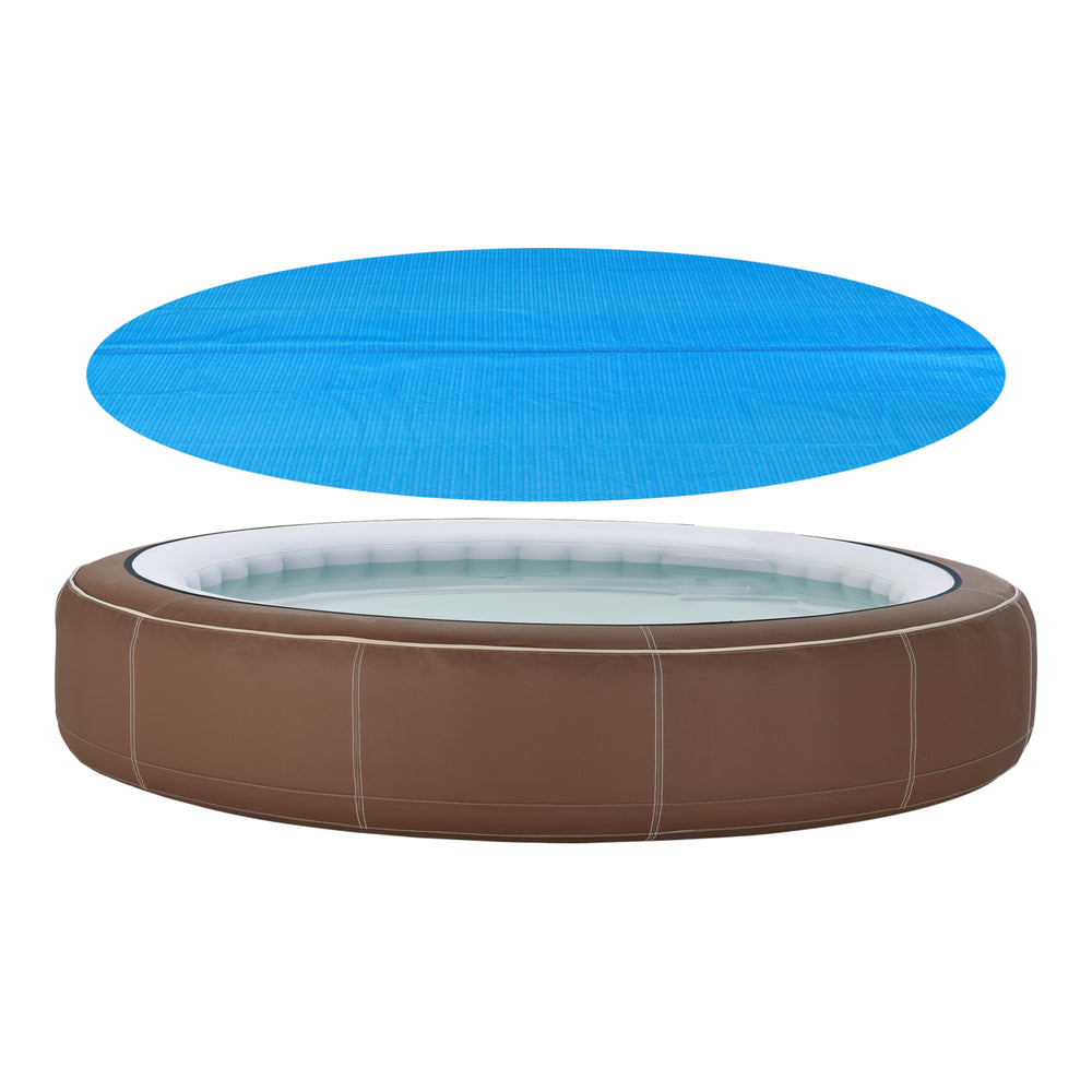 Copertură solară pentru piscină Ferrarno rotundă albastră [en.casa]