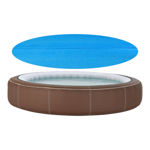 Copertură solară pentru piscină Ferrarno rotundă albastră [en.casa]
