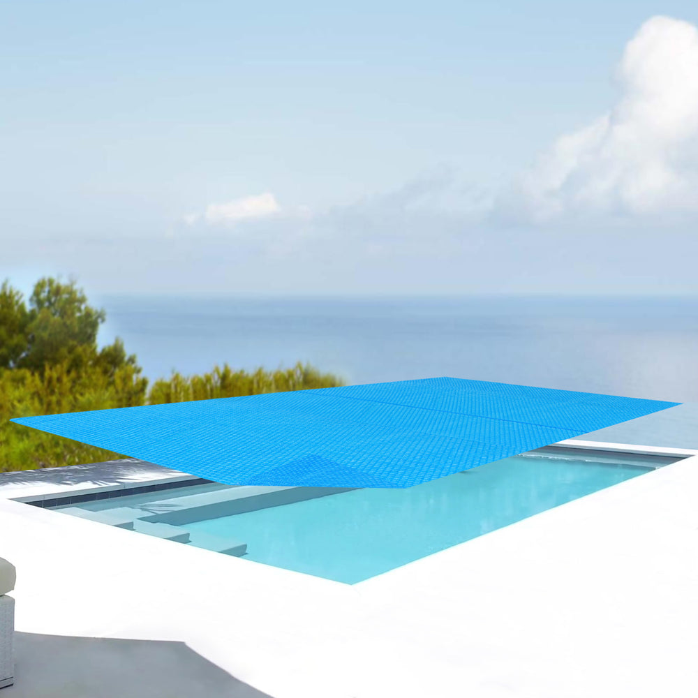 Copertură solară pentru piscină Ferrarno albastru pătrat [en.casa]