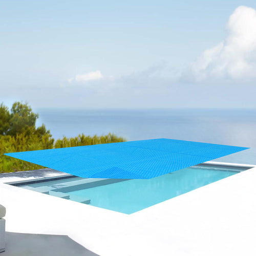 Copertură solară pentru piscină Ferrarno albastru pătrat [en.casa]