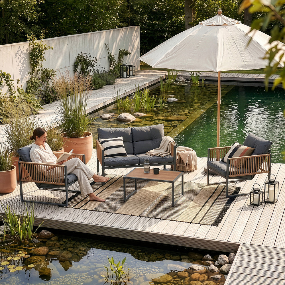 Set 4 piese mobilier gradina masa banca si 2 scaune Karg [casa.pro]
