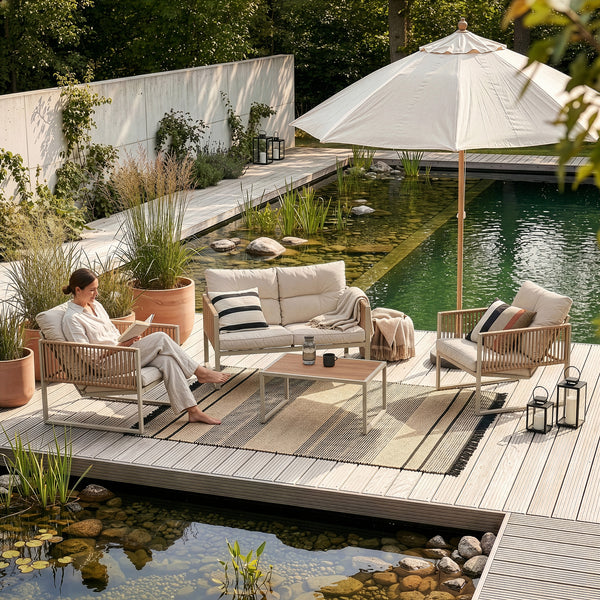 Set 4 piese mobilier gradina masa banca si 2 scaune Karg [casa.pro]