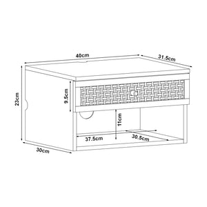 Raft de perete cu 1 sertar 40x31,5x23cm pal [en.casa]