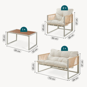 Set 4 piese mobilier gradina masa banca si 2 scaune Karg [casa.pro]