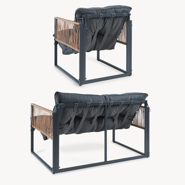 Set 4 piese mobilier gradina masa banca si 2 scaune Karg [casa.pro]