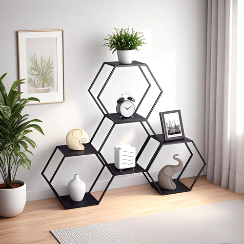 Set raft fagure perete Tand 32x37x18,5 cm negru [en.casa]