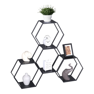 Set raft fagure perete Tand 32x37x18,5 cm negru [en.casa]