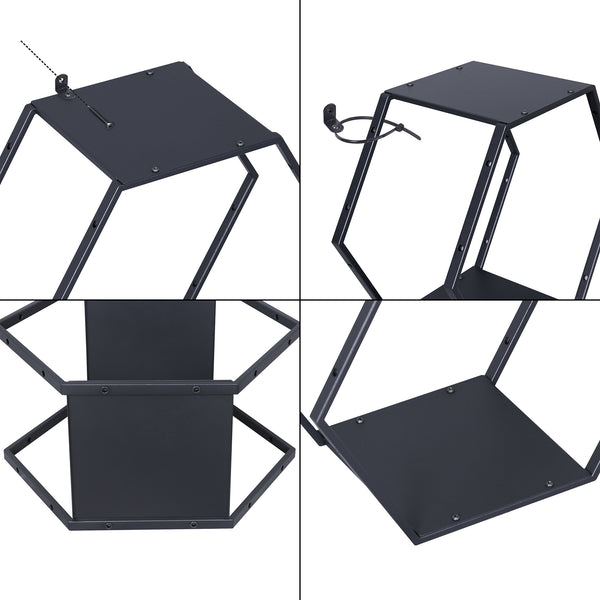 Set raft fagure perete Tand 32x37x18,5 cm negru [en.casa]