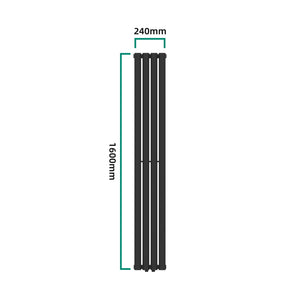 Radiator dublu Nore 160x24cm negru 812W [neu.haus]
