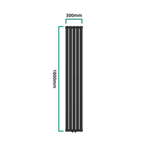 Radiator dublu NoreM2 180x30cm negru 1122W [neu.haus]