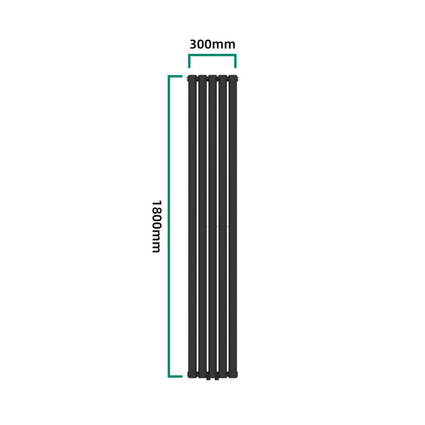 Radiator dublu NoreM2 180x30cm negru 1122W [neu.haus]