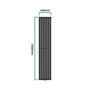 Radiator Nore 180x36cm negru 707W [neu.haus]