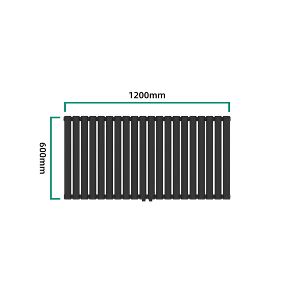 Radiator Nore 60x120cm negru 857W [neu.haus]