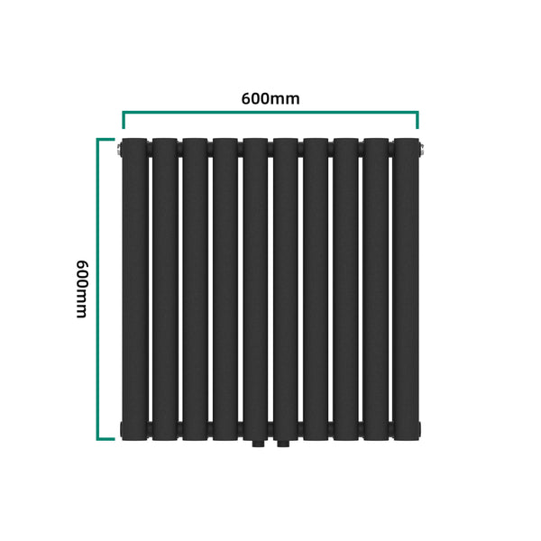 Radiator dublu Nore 60x60cm negru 800W [neu.haus]