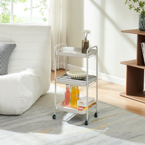 Carucior servire la masa cu 3 nivele Kelevn 67x33x31 cm otel gri [en.casa]