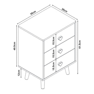 Comoda cu 3 sertare pt. copii Sandnes 62x38x30 cm [en.casa]