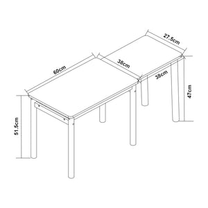 Masa extensibila copii Skellefteå 98x38x51,5 cm [en.casa]