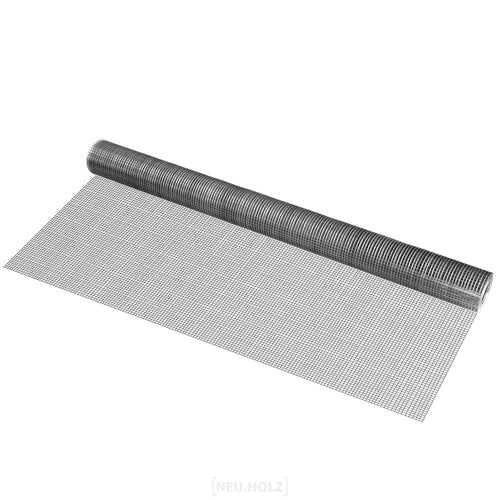 Maschendrahtzaun 1x5 m/Rolle Stahl verzinkt Grau pro.tec - premiumXL