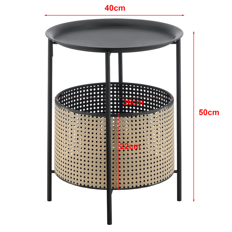 Schiță cotată Masuta cafea Beaumont negru/culoarea nisipului masuri diferite [en.casa]