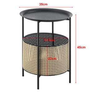 Masuta cafea Beaumont negru/culoarea nisipului masuri diferite [en.casa]