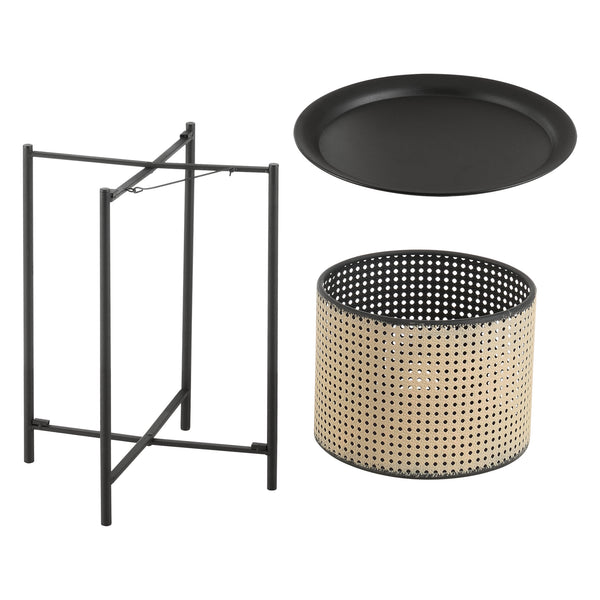 Masuta cafea Beaumont negru/culoarea nisipului masuri diferite [en.casa]