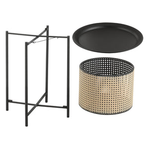 Masuta cafea Beaumont negru/culoarea nisipului masuri diferite [en.casa]