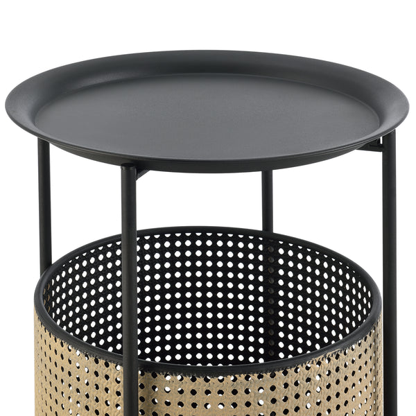 Masuta cafea Beaumont negru/culoarea nisipului masuri diferite [en.casa]