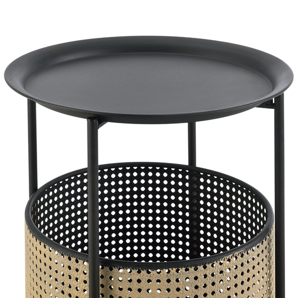 Masuta cafea Beaumont negru/culoarea nisipului masuri diferite [en.casa]