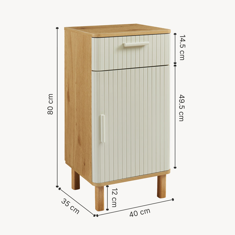 Schiță cotată Set 2/3/4 piese mobilier baie Ferrersp efect lemn stejar/oatmeal [en.casa]