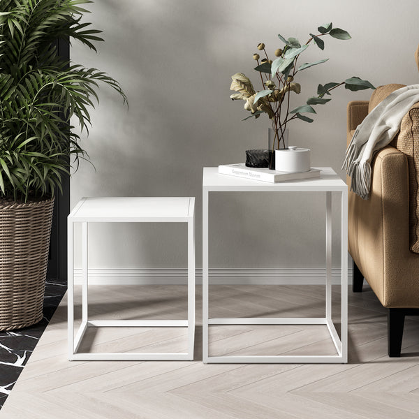 Set 2 masute laterale 40x35x35cm otel  [en.casa]