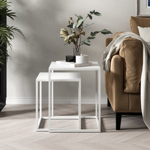 Set 2 masute laterale 40x35x35cm otel  [en.casa]
