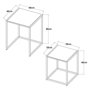 Set 2 masute laterale 40x35x35cm otel  [en.casa]