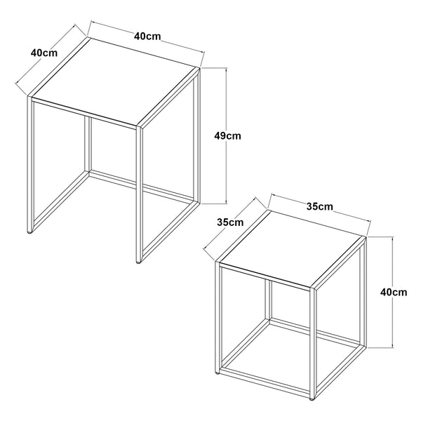 Set 2 masute laterale 40x35x35cm otel  [en.casa]